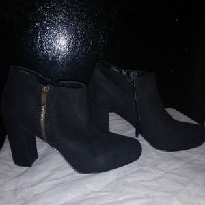 Black suede booties
